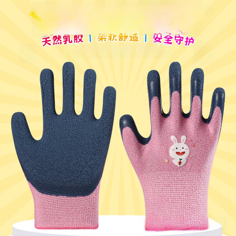 Labor protection gloves latex embossed gloves labor protection wear-resistant non-slip gloves construction site work wholesale factory protective gloves