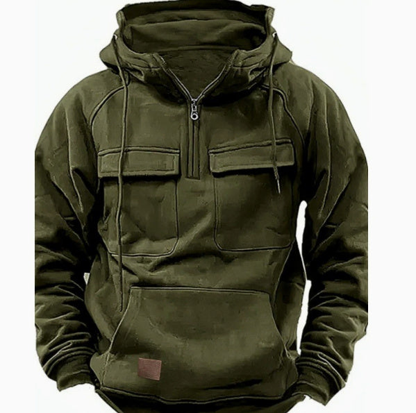 Men's Zip-up Hoodies Sweatshirt With  Drawstring And Pocket Design Fashion Casual Sports Sweatshirt