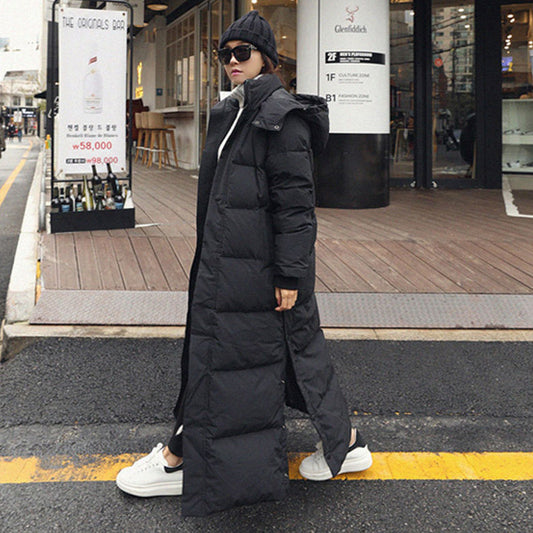 NEW 2025 Women's Thickened Long Black Winter Coat