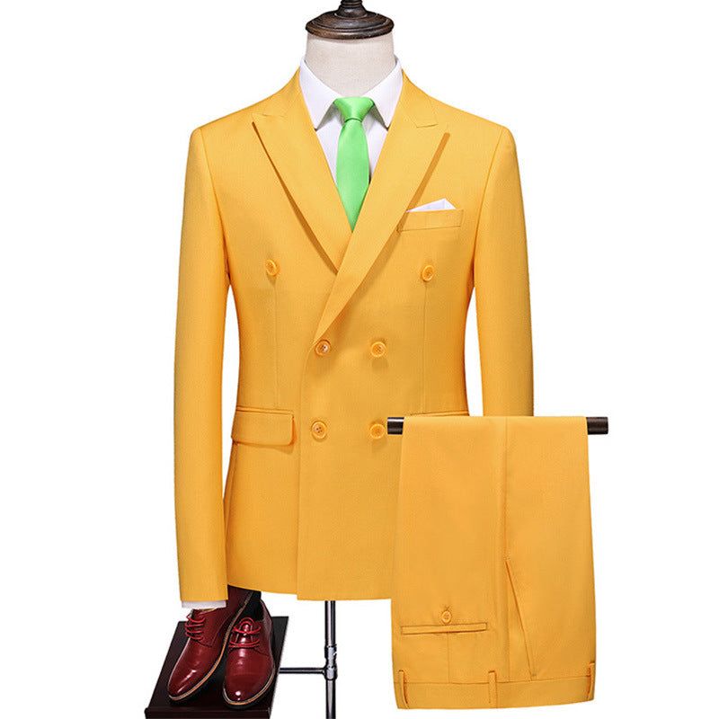 2025 TUXEDO Male Host Two-piece Large Size Solid Color Suit