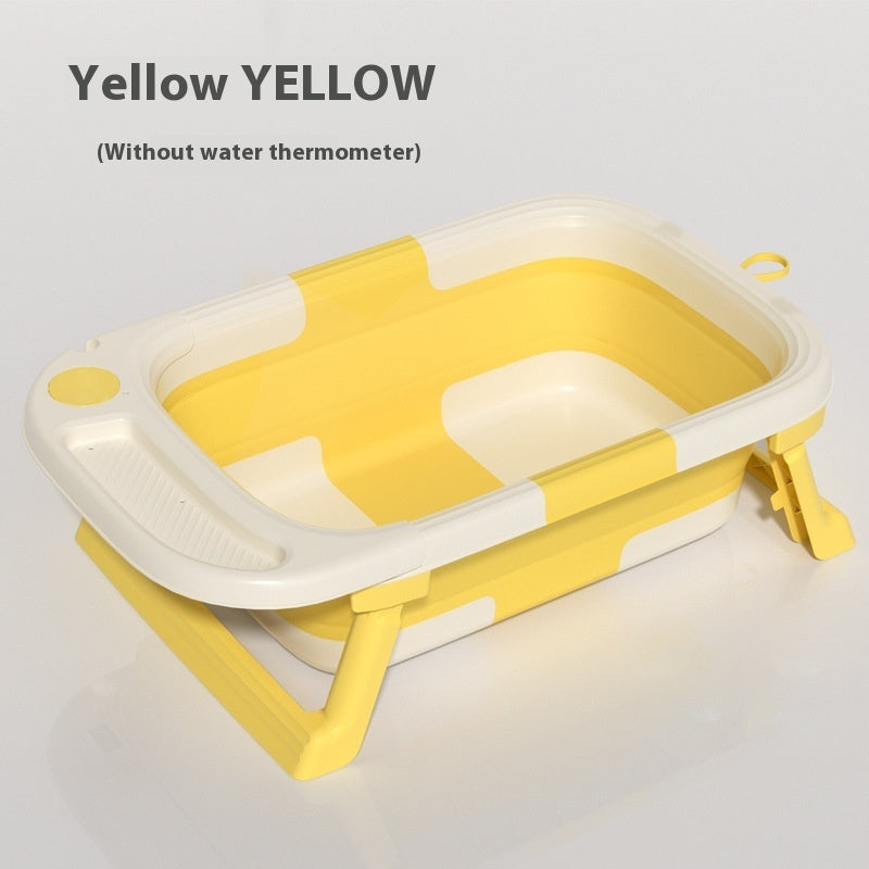 New 2025 0-3 Years Old Baby Folding Tub Sitting Lying Wash Portable With Water Thermometer
