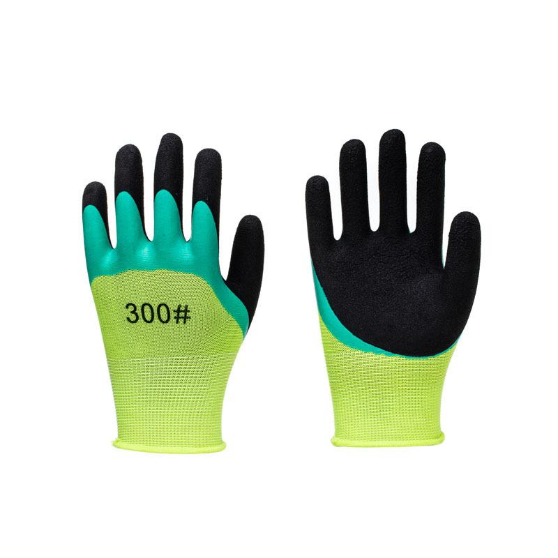 Labor protection gloves latex embossed gloves labor protection wear-resistant non-slip gloves construction site work wholesale factory protective gloves