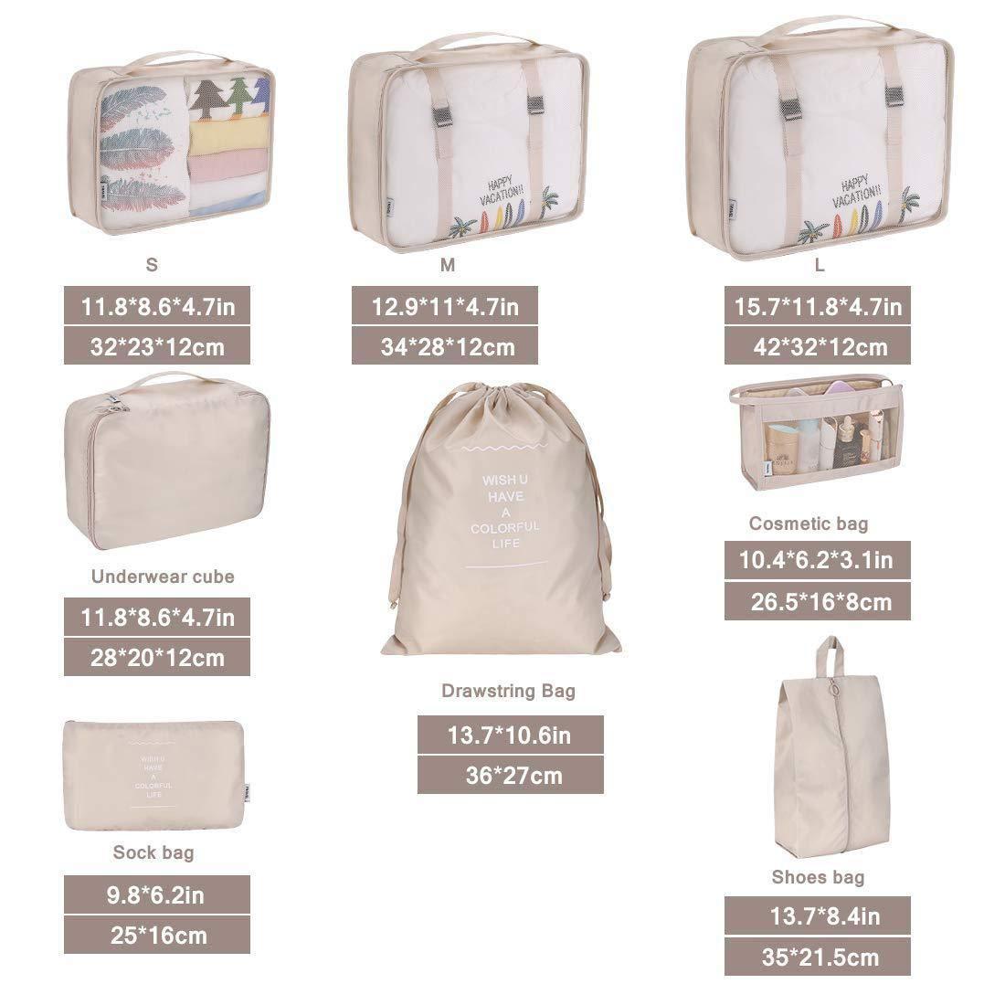 Eight-piece travel storage bag set