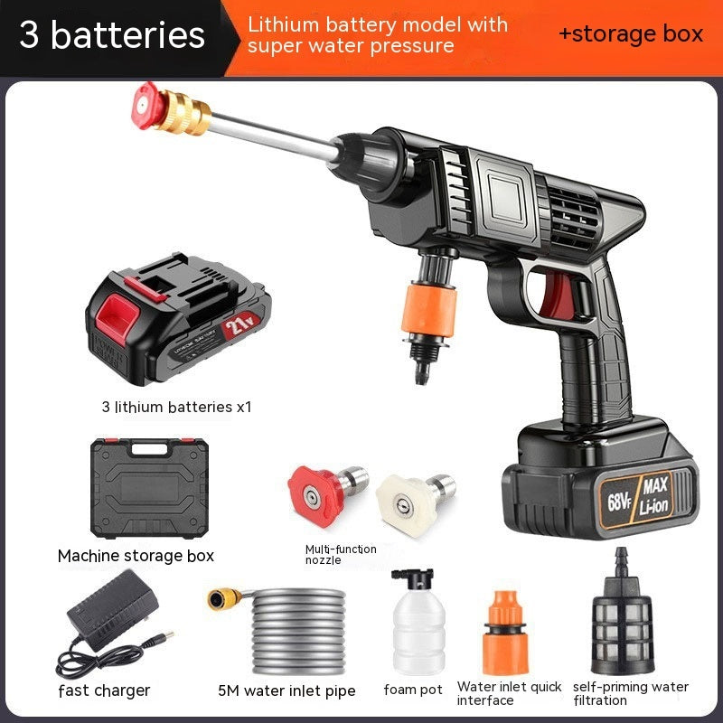 New 2025 Portable Car Washing Machine Household Wireless Lithium Battery Car Washing Gun