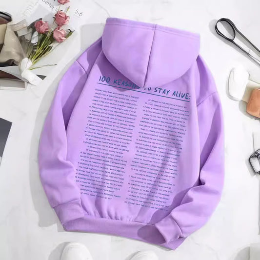 NEW 2024-2025 Women's Letter Printed Pocket Fleece-lined Drawstring Sweatshirt