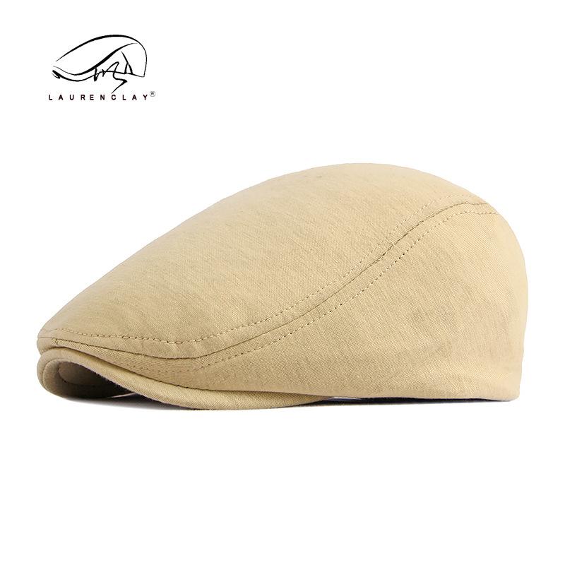 Men's beret simple light board peaked cap solid color knitted hat spring and autumn Korean style forward hat female British Retro