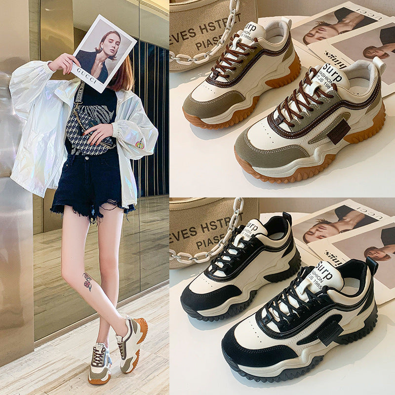 NEW 2024-2025 Fashionable All-matching Internet Celebrity Fried Street Students Thick Bottom Increased Leisure Sneaker