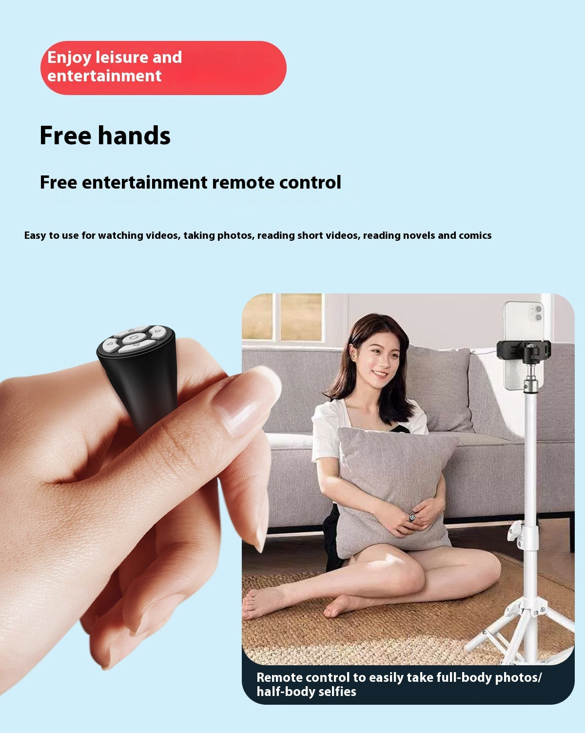 Brand New 2024-2025 Rechargeable Wireless Ring Mobile Phone Bluetooth Remote Control