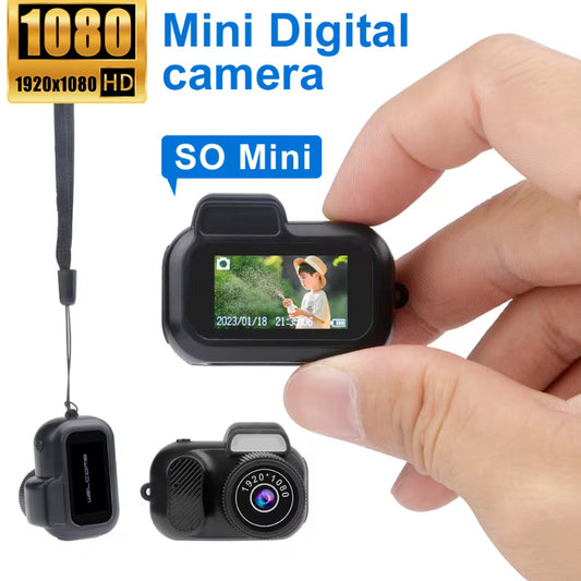 Retro Mini Camera With Screen Indoor Home Outdoor 1080p HD Portable Very Small Camera Video Support Holiday Gifts FREE Laptop Support