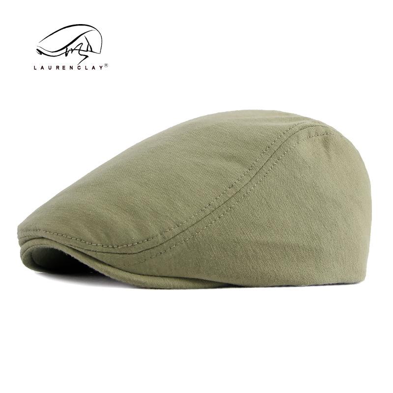 Men's beret simple light board peaked cap solid color knitted hat spring and autumn Korean style forward hat female British Retro