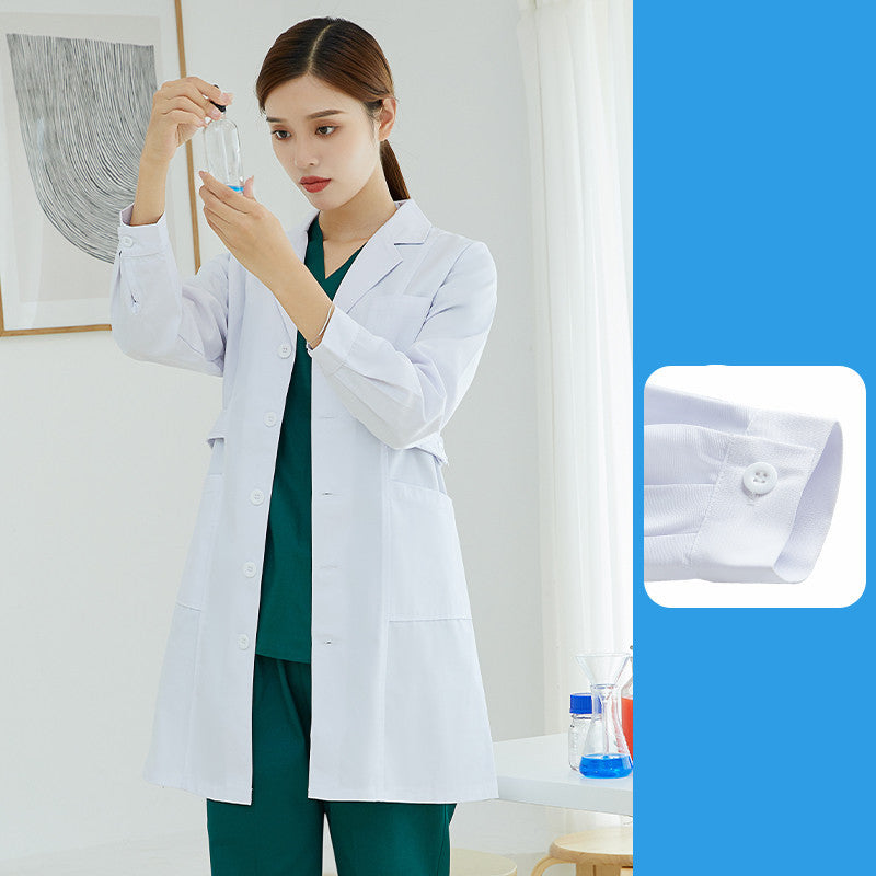 Lab Coat Salon Uniform White Coat With Long Sleeves