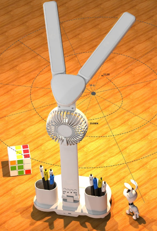 NEW 2024 Double Head Lighting LED Fan Rechargeable Table Lamp Eye Protection