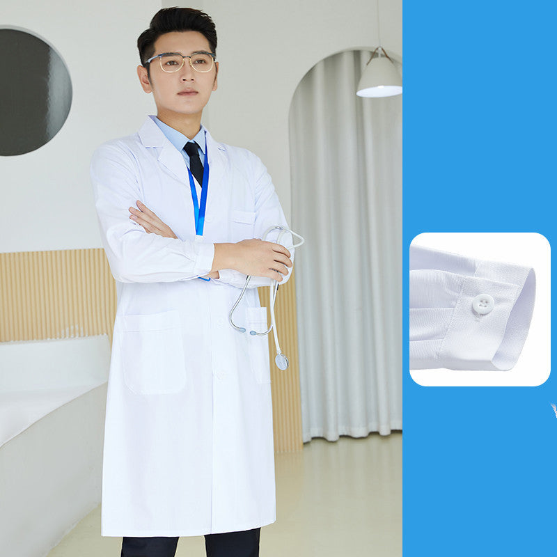 Lab Coat Salon Uniform White Coat With Long Sleeves