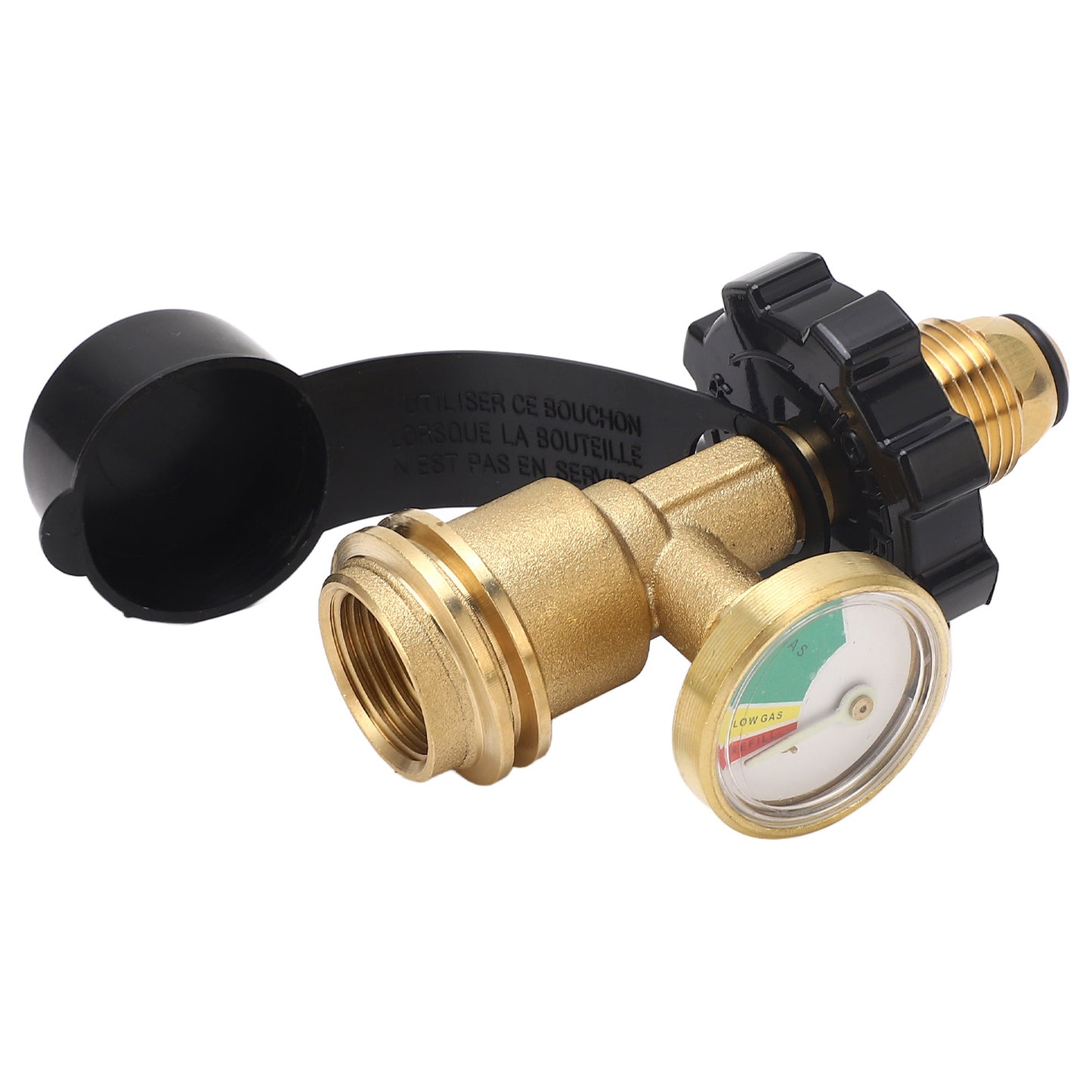 POL Gas Tank Adapter POL LP Tank Service Valve to QCC1 Gas Tank Adapter with Gauge