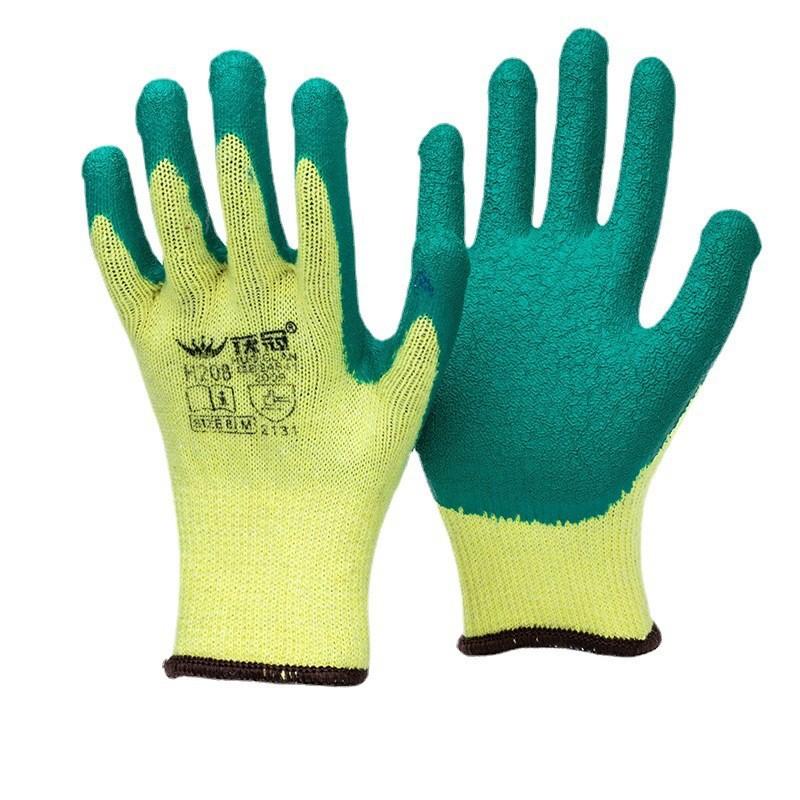 Labor protection gloves latex embossed gloves labor protection wear-resistant non-slip gloves construction site work wholesale factory protective gloves