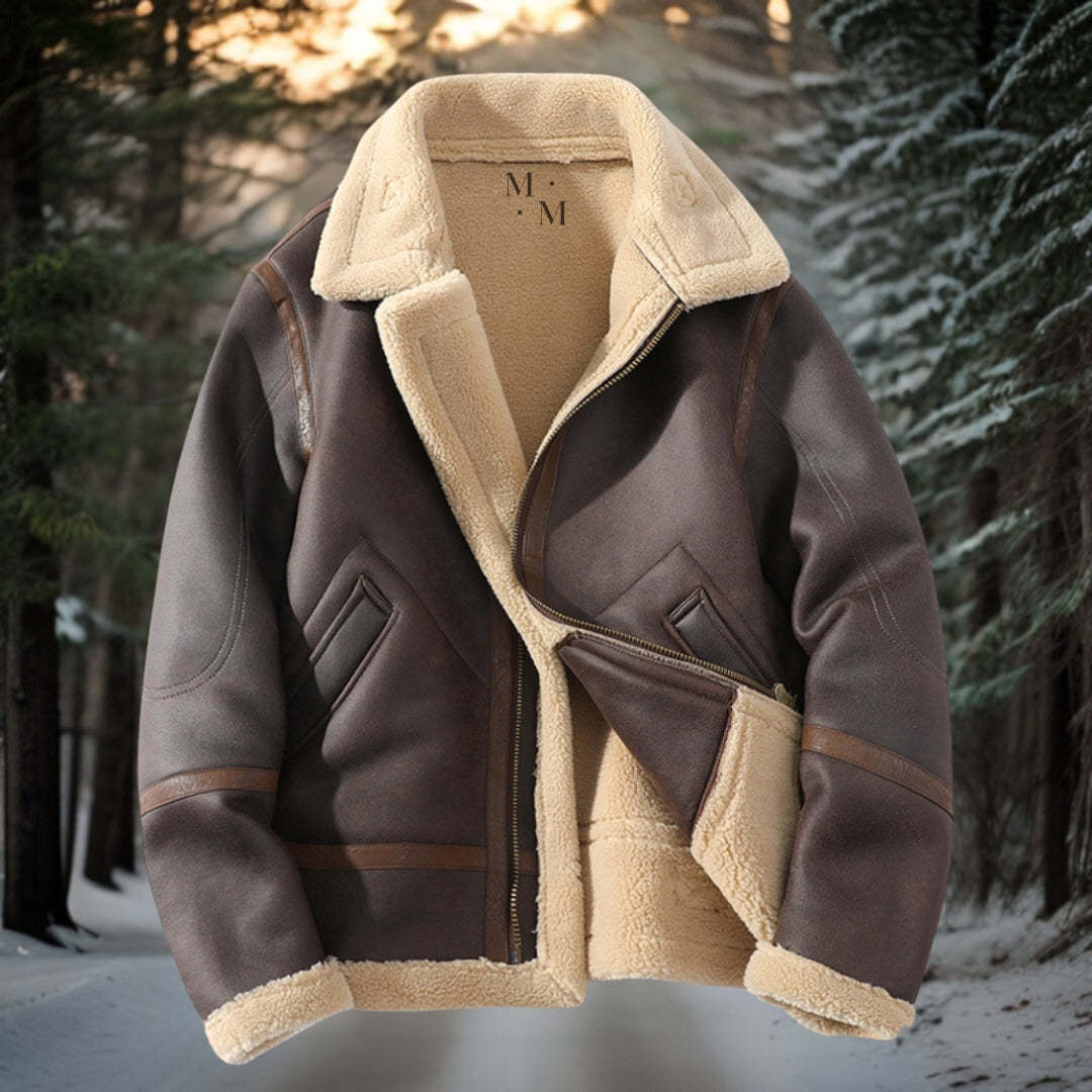 Men's Polo Collar Jacket Casual Plus Size Fur Integrated Fleece-lined Thickened-Free Laptop Stand is a give away