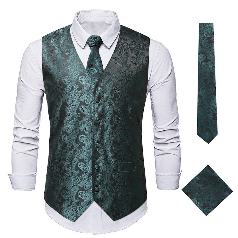 Fashion SUNFLOWER Vest Men's Embroidered Vest European Size Coat