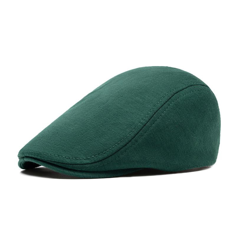 Adjustable Newsboy Cap Men's Woolen Beret Trendy British Style Duckbill Cap Forward
