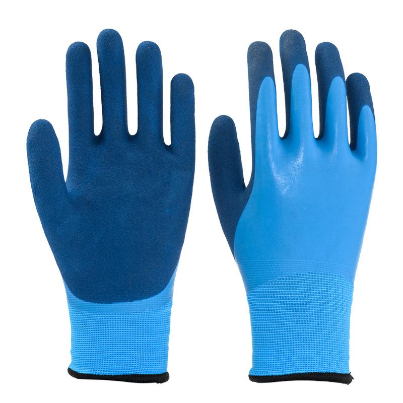 Labor protection gloves latex embossed gloves labor protection wear-resistant non-slip gloves construction site work wholesale factory protective gloves