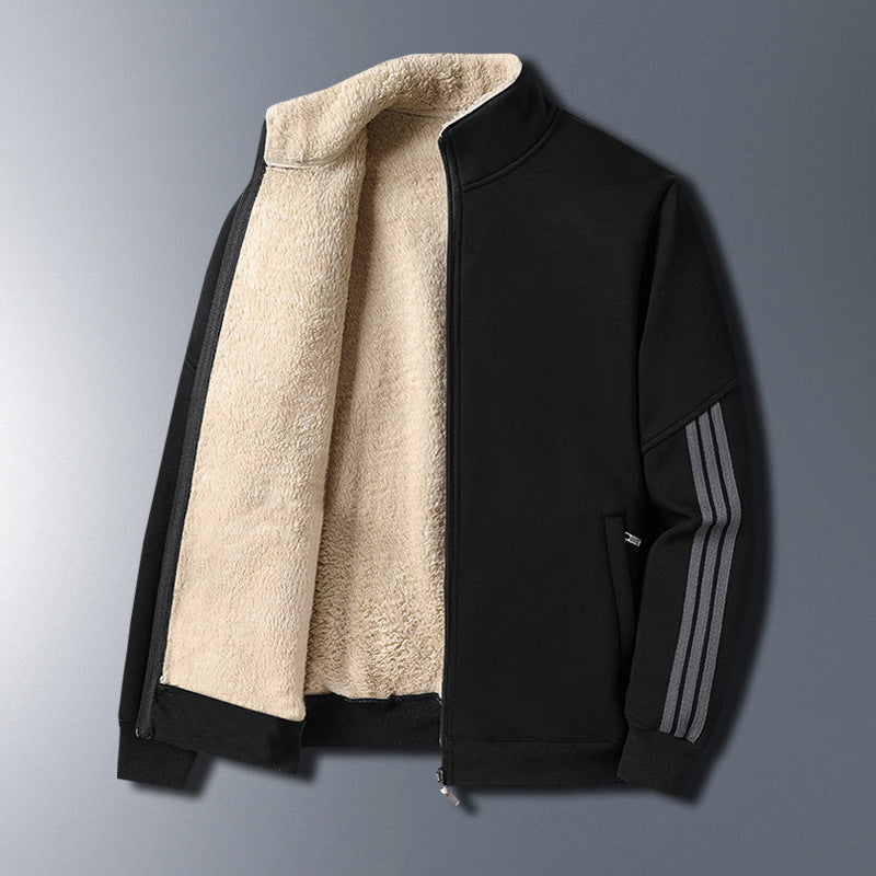 NEW 2024-2025 Lambswool Brushed Hoody Men's Baggy Coat