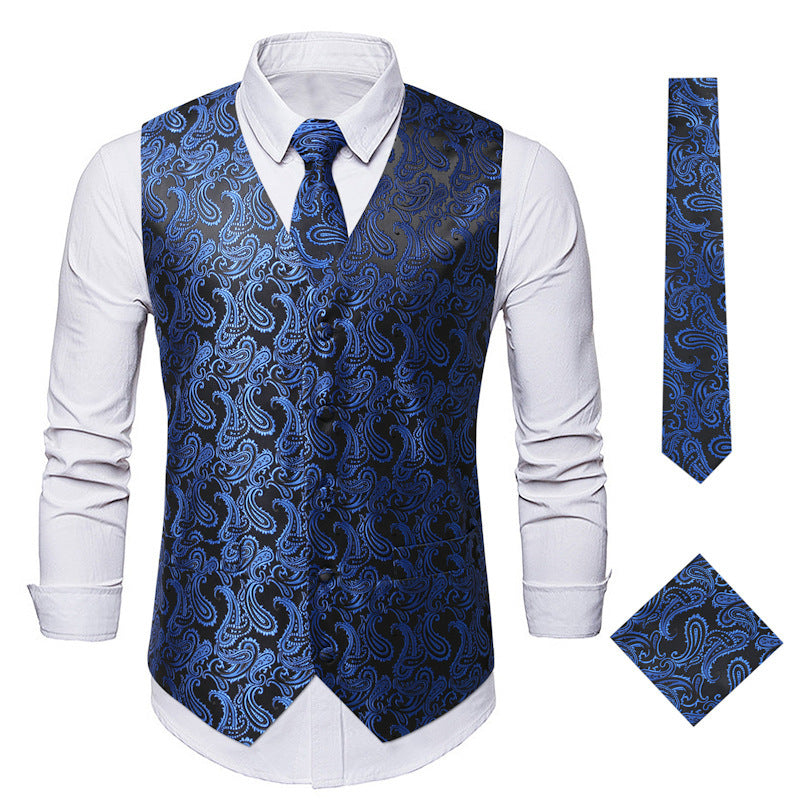 Fashion SUNFLOWER Vest Men's Embroidered Vest European Size Coat