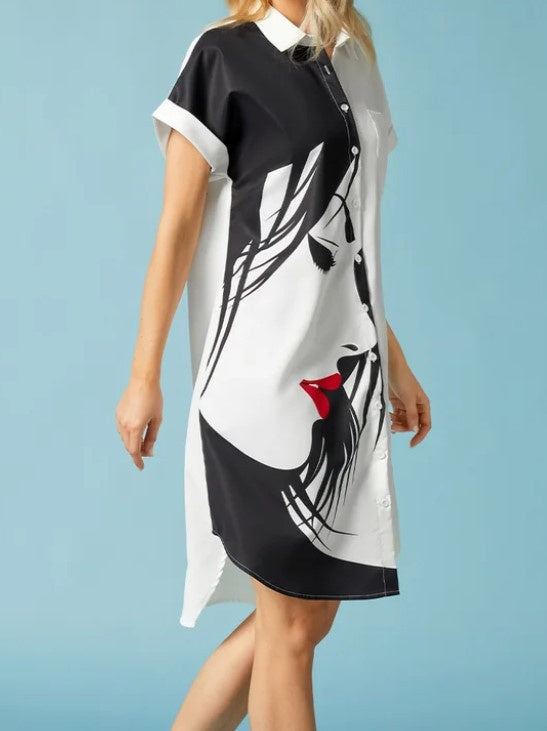 Casual Printed European And American Loose Extra Long Cardigan Jacket
