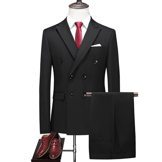 2025 TUXEDO Male Host Two-piece Large Size Solid Color Suit