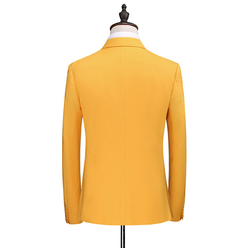 2025 TUXEDO Male Host Two-piece Large Size Solid Color Suit