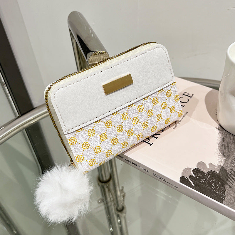 Women's Short Printing Color Contrast Style Bag Wallet